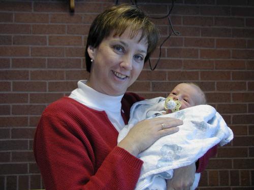 Baby Israelsen and one of his very favorite Aunts!