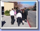 The family heading into the MTC.