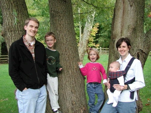 Here is my brother Matt, his wife Elasha and their family - Talmage is 6, Julia is 4 and baby Anna is 4 months old.  They were very good travelers!