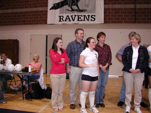 Senior Night- - the coach said something really really nice about each of the five seniors.  We were all up in front of the crowd before the game started.