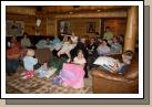 The Conference watching group  -- there was a nice big screen TV in the basement.